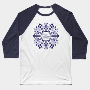 Alaska Sewlutions Snowflake Navy Baseball T-Shirt